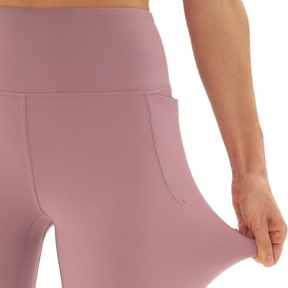 Lulucheri Biker Shorts Pockets High Waisted Yoga Pants 8" Lotus Pink size Small - Picture 3 of 6